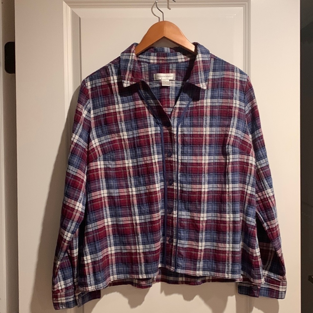 Christopher & Banks Plaid Button Down Shirt
